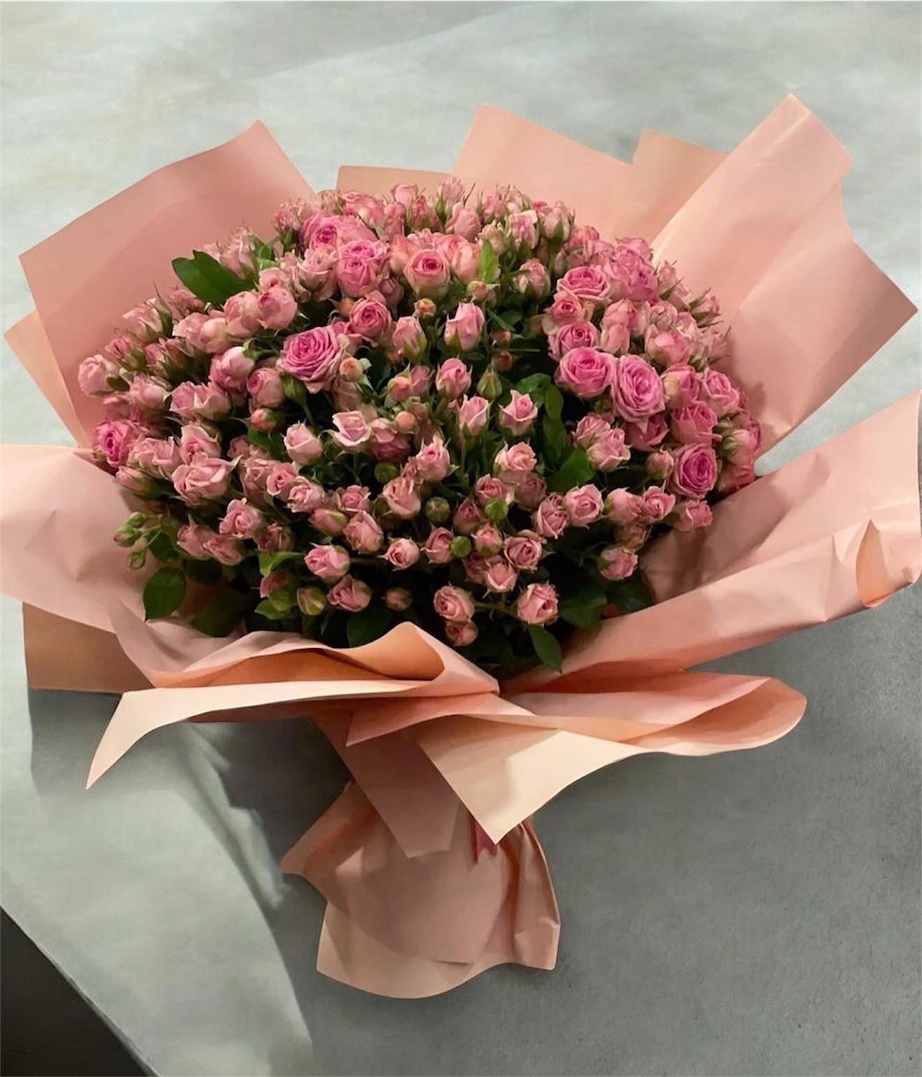 Pink Baby Rose Hand-Tied Bouquet